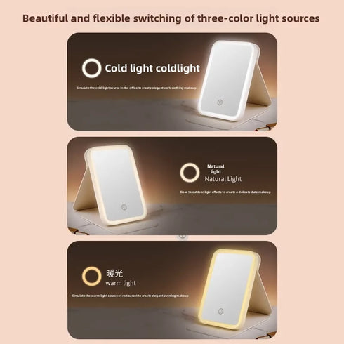 Leather LED Makeup Mirror